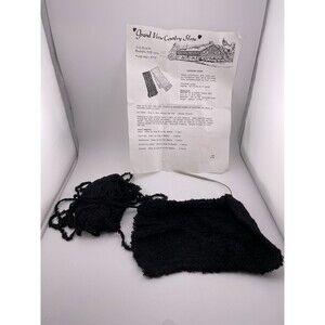 Cirular Knitting Needle Yarn Black Scarf Pattern Chincilla Color 5334 Lot 50 USA